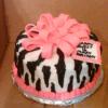 Zebra Striped Cake w/ Fondant Bow