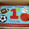 Sports Themed 1st Birthday Cake