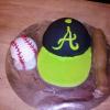 Atlanta Braves Hat w/ Baseball and Bat